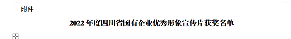 四川省云顶国际集团获2022年度四川省国有企业优良形象宣传片三等奖